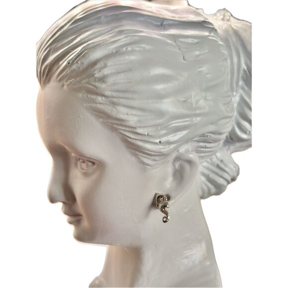 Alex and Ani Sterling Silver .925 Mini Seahorses Stud Earrings - Picture 3 of 5